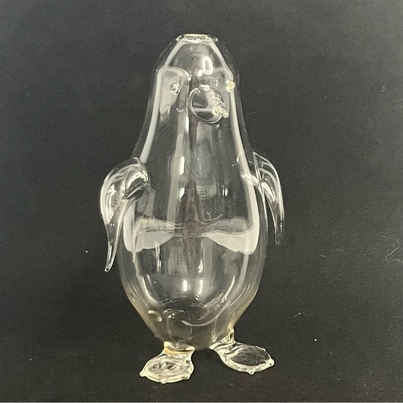 clear penguin oil lamp as is no center glass or wick propragataion vase - Picture 1 of 7